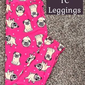 New LuLaRoe Pink Pug Leggings. TC